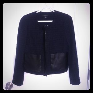 Ann Taylor Tweed and Leather career jacket